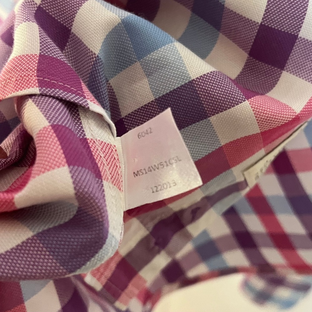 Peter Millar Mens Large Gingham Check Button Down Shirt Purple Pink MS14W51CSL - Picture 5 of 6
